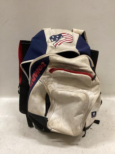 Used Demarini BACKPACK DEMARINI R/W/B BB/SB Player Backpack White/Red/Navy 11725-S000509336