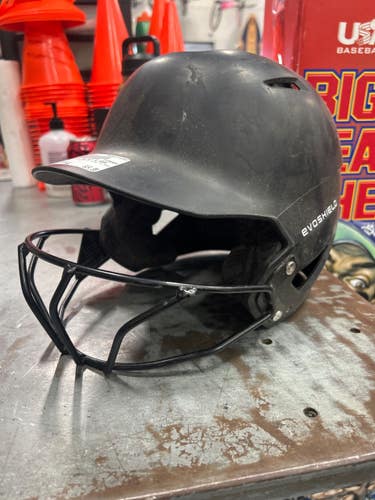 Used Evoshield EVOSHEILD HELMET W MASK Batting Helmet w/Mask Black Fits all 11337-S000496244