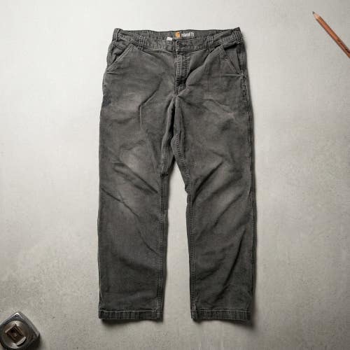 Carhartt Mens 38x32 Relaxed Fit Utility Work Pants Faded Black Grunge Skater