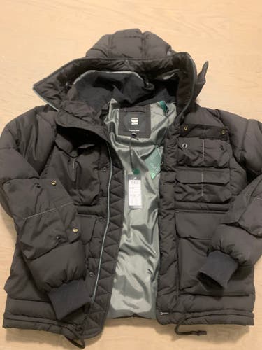 Made by RAW- Black Small Water Proof Insulated Hooded many pockets-Winter Jacket (New)