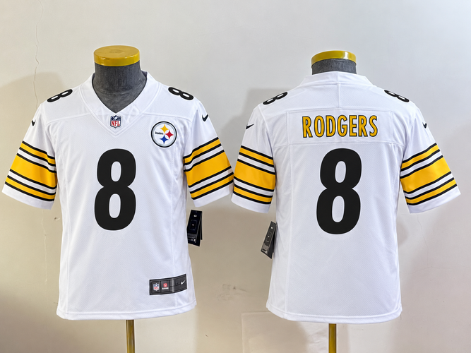 Custom Pittsburgh Steelers White Jersey, Personalized Name & Number Game Day Shirt