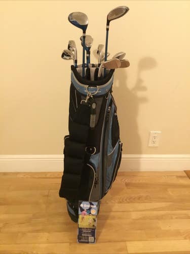 Tommy Armour Ladies Royal Scot Full Set (3W, 5W, 3H, 4H, 5-PW-SW) & Cart Bag