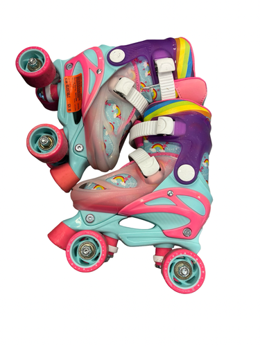Used RollerDerby UNICORN Child Roller Quad Skates Pink Adjustable 11682-S000140392