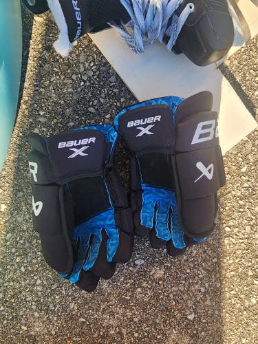 Bauer X Hockey Gloves – Black/Blue – 13"