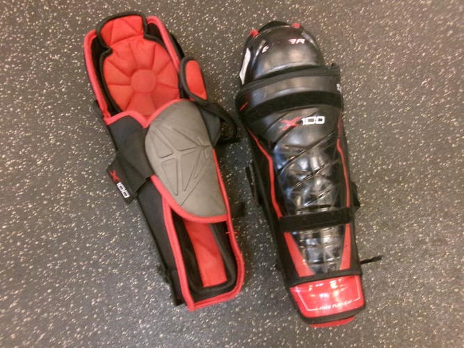 Used Bauer VAPOR X100 Senior Shin Guards Black 17" 11339-S000207485