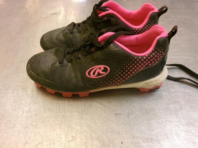 Used Rawlings COOLFLO BB/SB Cleats Black Junior 02 11339-S000207480