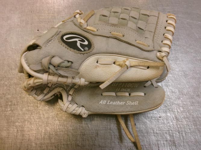 Used Rawlings HIGHLIGHT SERIES BB/SB Glove RH Throw Grey 11" 11339-S000207473