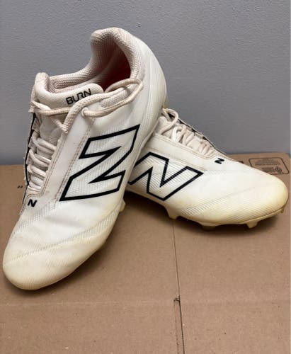 New Balance Burn X4 cleats, Size M 8.0 (W 9.0) Used, White