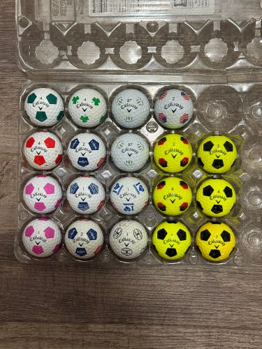 19 Callaway Chrome Soft Golf Balls with Truvis and TruTrack Designs (5A/4A)
