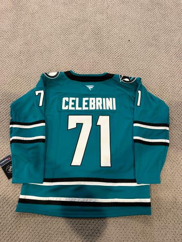 Macklin Celebrini San Jose Sharks home Jersey size 50/medium (New)