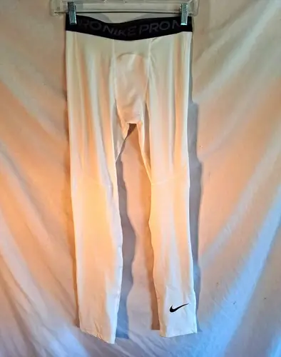 Nike Pro Dri-FIT Men's Compression Leggings White XL Pull On 28" CK4544-100