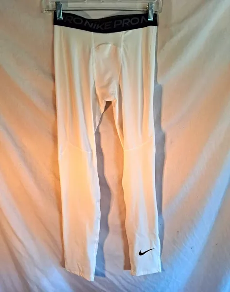 Nike Pro Dri-FIT Men's Compression Leggings White XL Pull On 28" CK4544-100