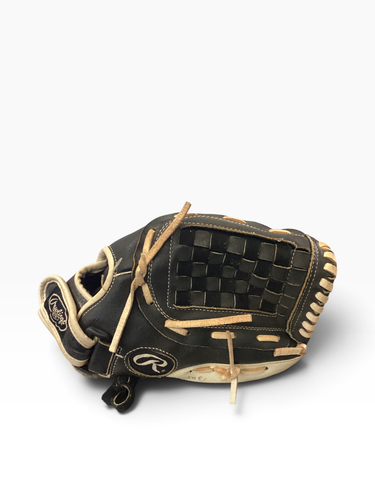 Used Rawlings HFP125BW RH Throw Fastpitch Gloves Black 12 1/2" 11846-S000111471