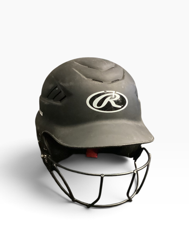 Used Rawlings BATTING HELMET W/ MASK Batting Helmet w/Mask Black One Size 11846-S000111468