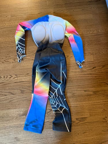 Women's Youth M 10-12 2023 Spyder Padded Racing Ski Suit (Used) FIS Legal