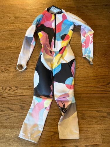 Women's Youth M 10-12 2023 Spyder Padded Racing Ski Suit (Used) FIS Legal