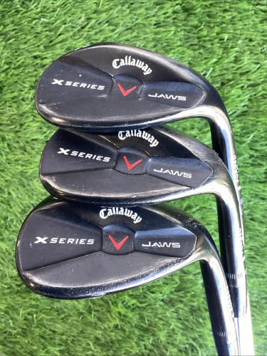 Callaway X Series Jaws MD Forged Wedge Set 52*-56*-60* Stiff Steel Shafts