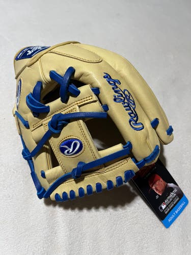 Rawlings 11.5” RHT Gold Glove Elite I-Web Baseball Softball Glove Camel/Blue NEW Right Hand Throw