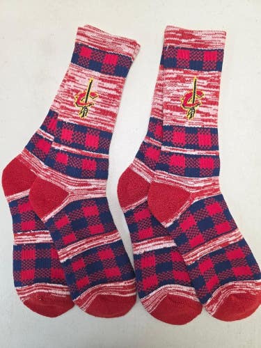 ST24 Mens NBA CLEVELAND CAVALIERS Crew Socks Lot of 2 Pair LARGE New