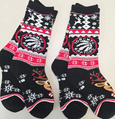 ST1 Mens NBA TORONTO RAPTORS Crew Socks Lot of 2 Pair MEDIUM New