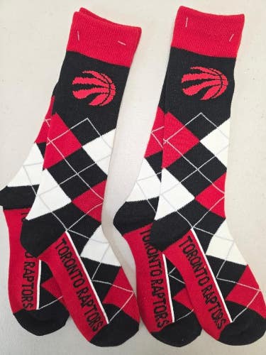ST7 Mens NBA TORONTO RAPTORS Crew Socks Lot of 2 Pair MEDIUM New