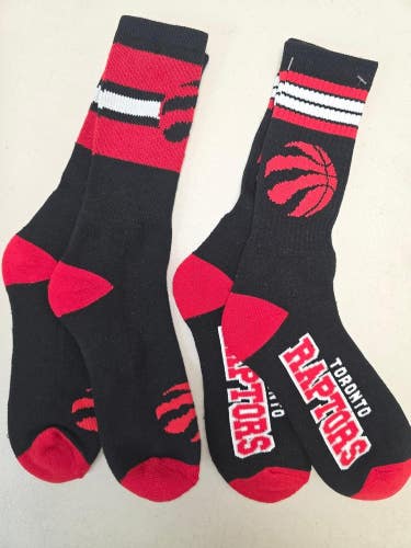 ST2 Mens NBA TORONTO RAPTORS Crew Socks Lot of 2 Pair LARGE New