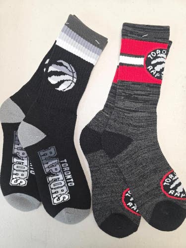 ST5 Mens NBA TORONTO RAPTORS Crew Socks Lot of 2 Pair LARGE New
