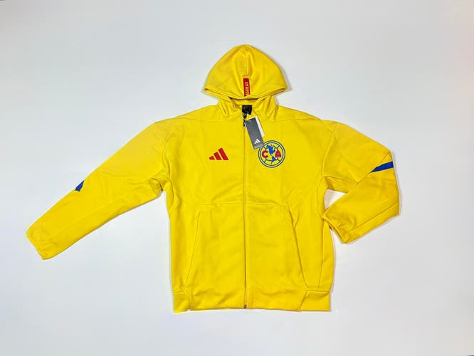 Yellow Men's Medium Adidas Club America Z.N.E Full Zip Hooded Anthem Jacket KC4415 (New)