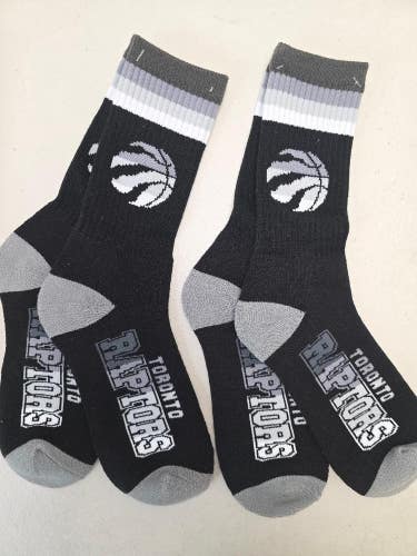 ST6 Mens NBA TORONTO RAPTORS Crew Socks Lot of 2 Pair LARGE New