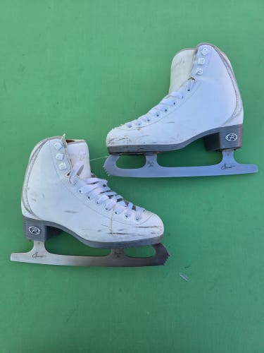 White Riedell Sparkle Figure Skates Adult 4 (Used)