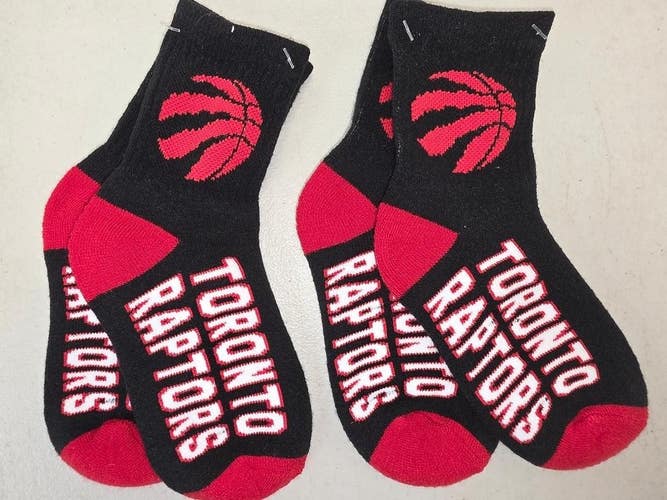 ST9 NBA TORONTO RAPTORS Crew Socks Lot of 2 Pair YOUTH 1-3 New
