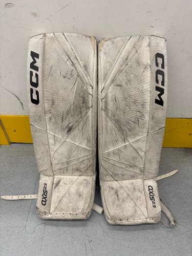 White 28" Junior CCM Axis 2.5 Goalie Leg Pads