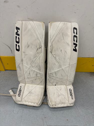 White 26" Junior CCM Axis 2.5 Goalie Leg Pads