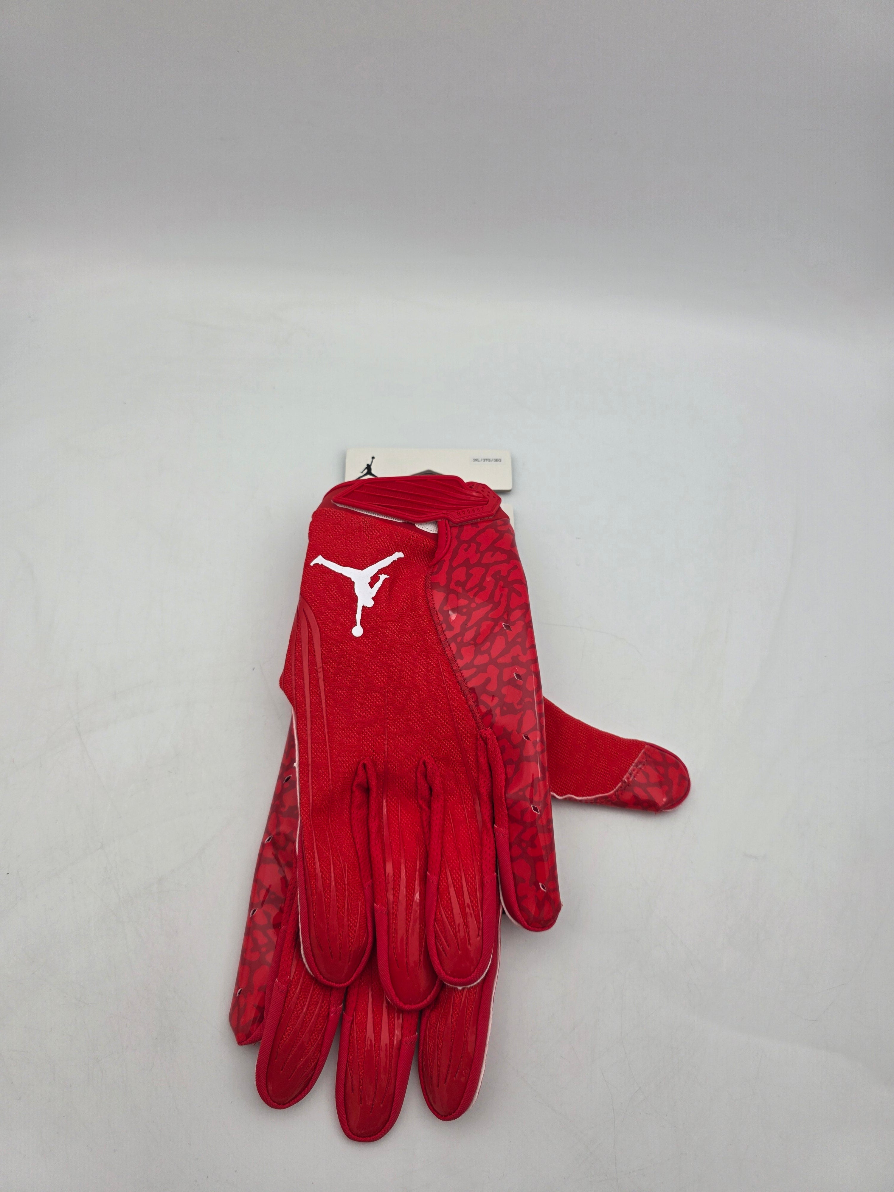 Nike Jordan Fly Lock Football Gloves Red White Men XXXL 3XL FJ8558