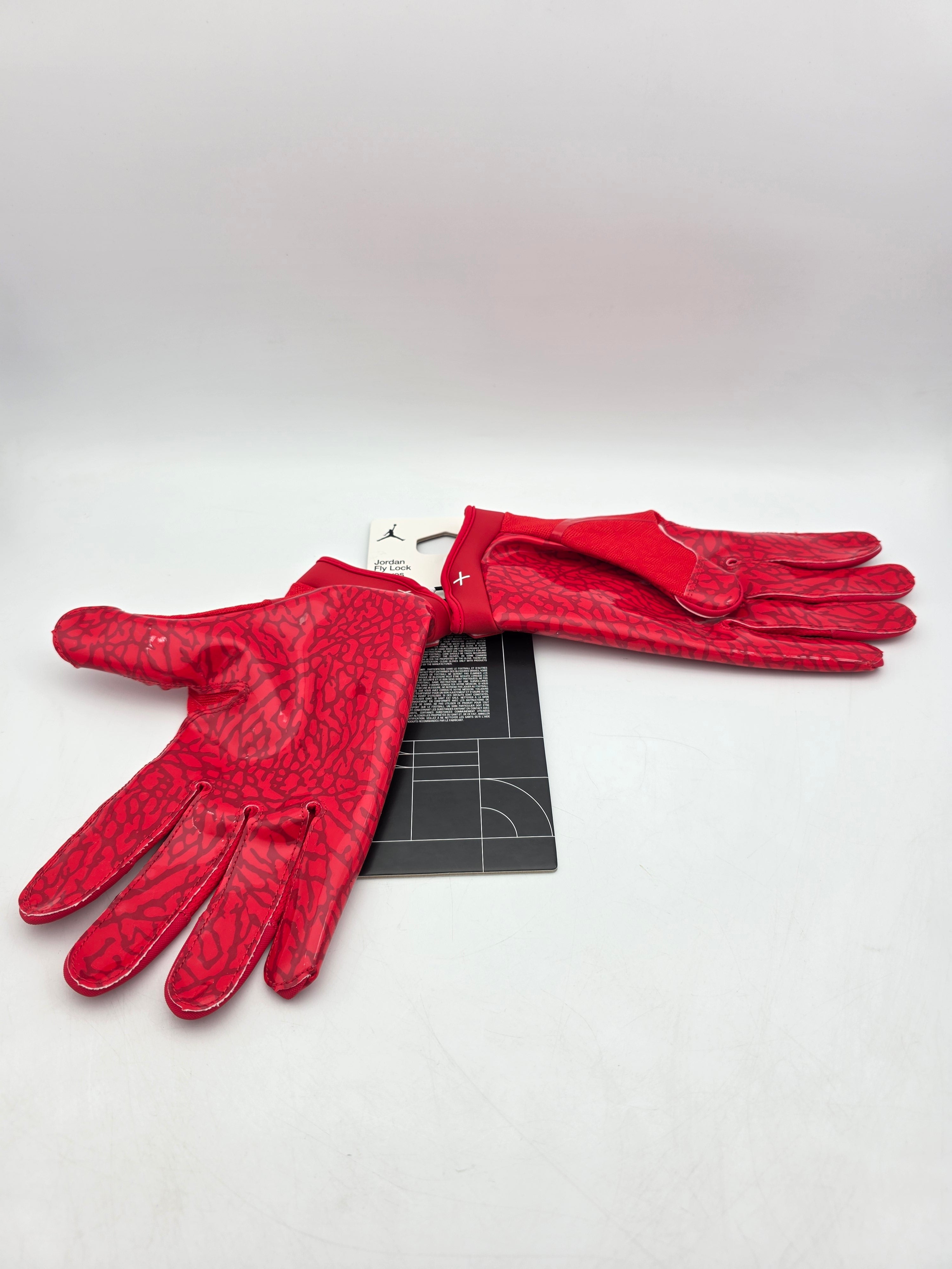 Nike Jordan Fly Lock Football Gloves Red White Men XXXL 3XL FJ8558