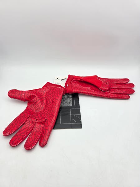 Nike Jordan Fly Lock Football Gloves Red White Men XXXL 3XL FJ8558