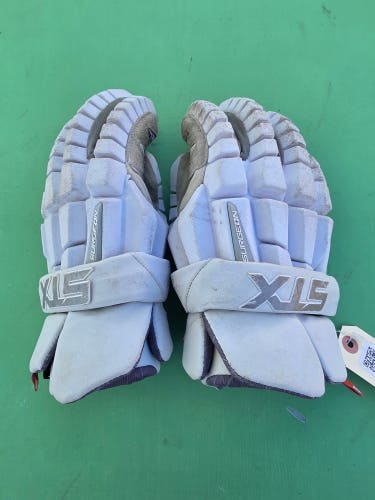 White Large STX Surgeon RZR Lacrosse Gloves
