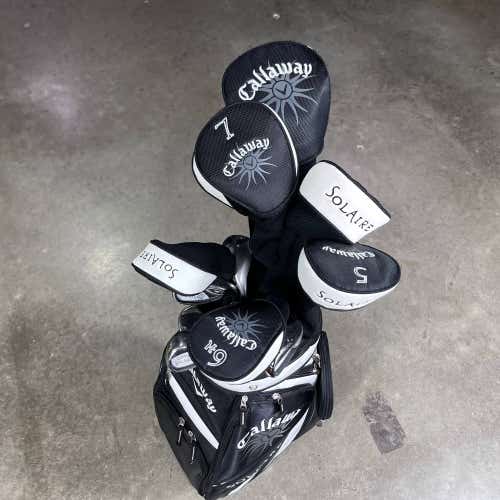 Callaway Solaire Club Set Driver 3W-7W 5H-7H 8-SW Putter Ladies RH HC +Bag