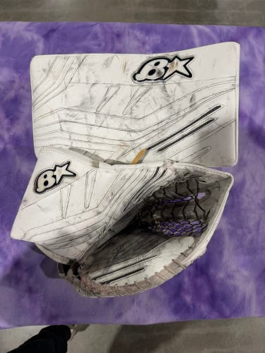 White Senior Brian's Gnetik V Goalie Gloves & Blockers Regular (Used)