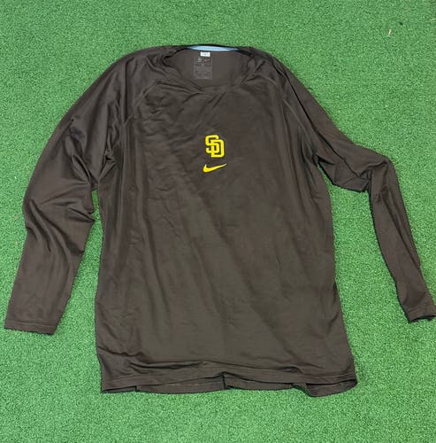 Brown XL Nike Dri Fit Padres long sleeve