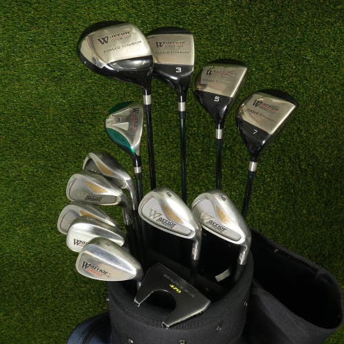 Men's 20pc. Warrior Custom Golf Hybrid Golf Set Putter, Cart Bag & Accessories!