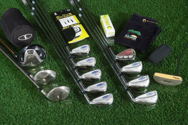 Men's 19pc. Golf Set Texan Classics XPC Tour Edge B470 Cart Bag & Accessories!