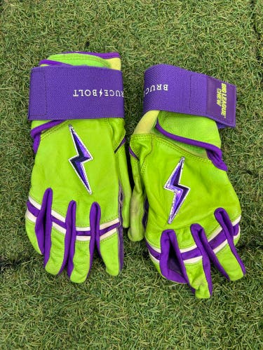 Green Small Bruce Bolt Creator Series Batting Gloves (Used)