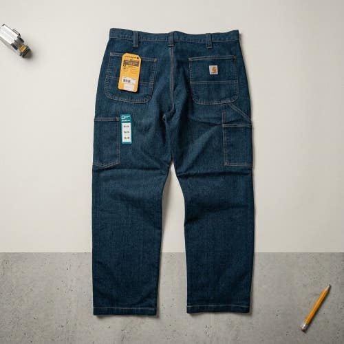 NWT Carhartt Mens 38x30 Rugged Flex Utility Work Jeans Relaxed Fit Denim