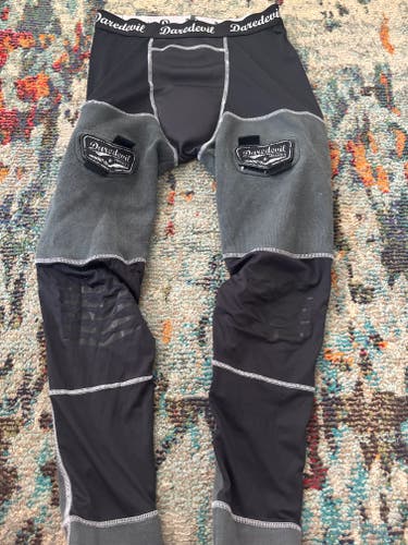 Daredevil Hockey anti-slice Pants with jock/jill pouch and velcro tabs for socks