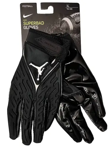 Nike Jordan Superbad 6.0 Padded Football Receiver Gloves Mens XL Black NWT