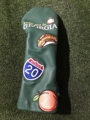 Stitch Golf Welcome To Georgia Fairway Wood Leather Head Cover *VGC*