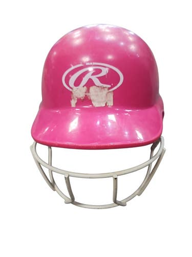Used Rawlings ALL PINK W/ MASK Batting Helmet w/Mask Pink SM 11850-S000025386