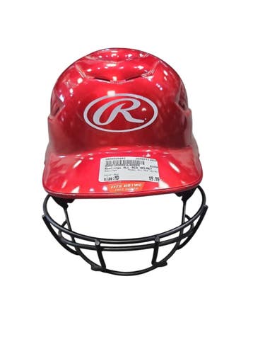 Used Rawlings ALL RED HELMET Batting Helmet w/Mask Red MD 11850-S000025893