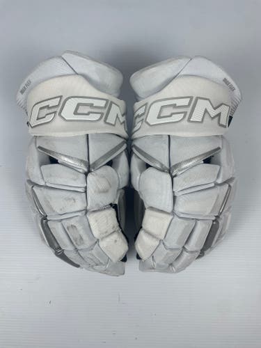 Used 14" CCM JetSpeed FT8 Pro Hockey Gloves - White